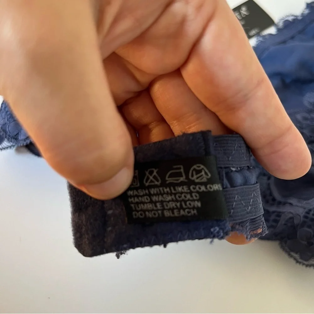 NWT Youmita‎ Blue Halter Lace Bra Large